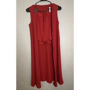 Boutique Wine Sleeveless Long Cardigan Shorts Pajama Lounge Set S NWOT